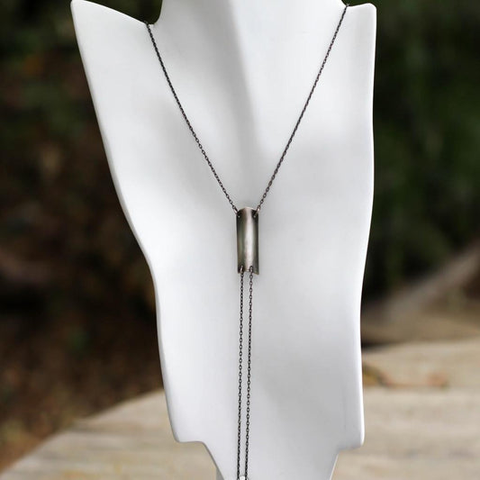 Urban Metal Bolo Necklace - Sterling Silver Bolo Necklace-Womens-LittleGreenRoomJewelry-LittleGreenRoomJewelry