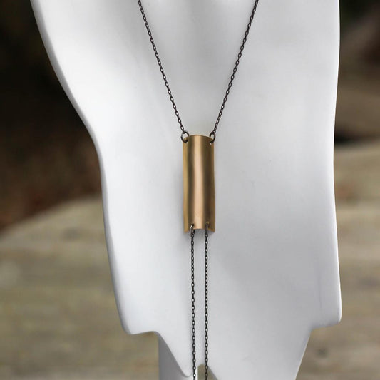 Urban Metal Bolo Necklace - Sterling Silver Bolo Necklace-Womens-LittleGreenRoomJewelry-LittleGreenRoomJewelry