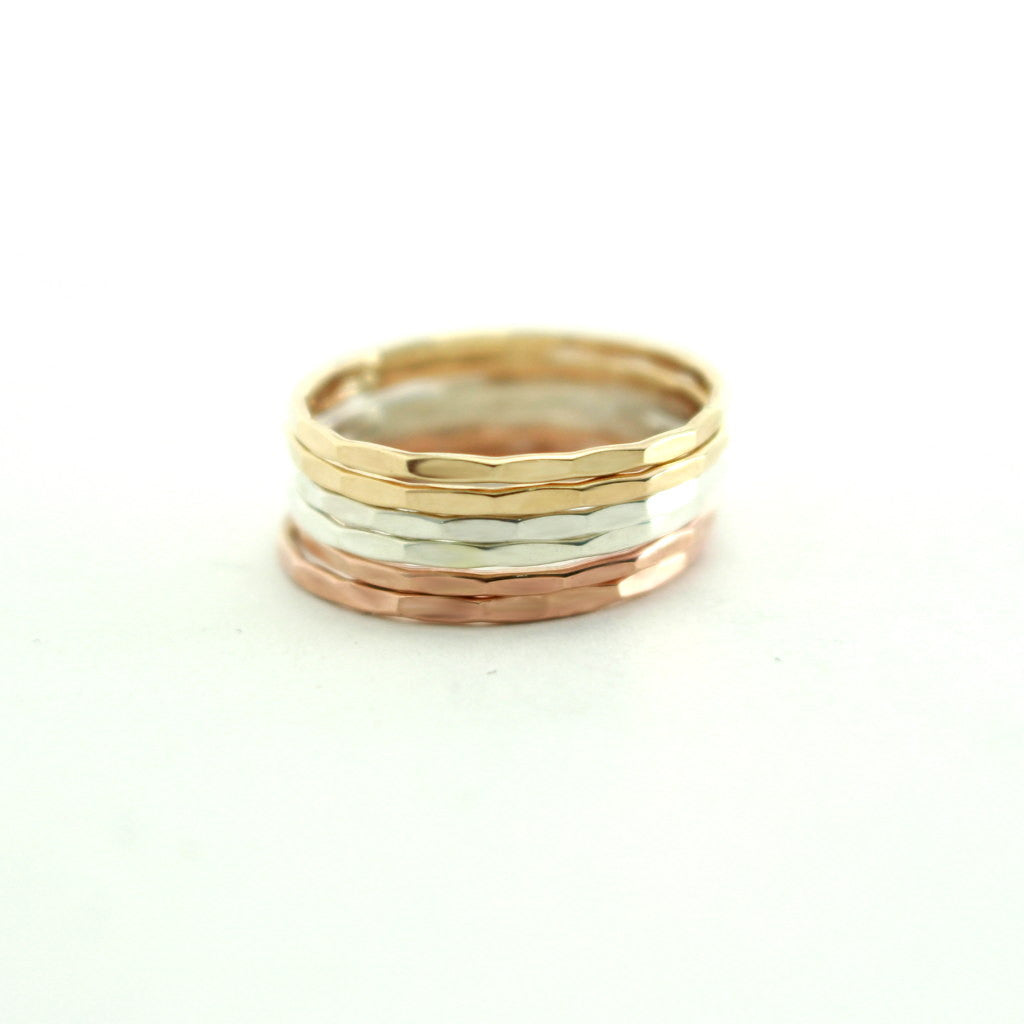 Rose Gold Stacking Ring Set- Womens Stack Rings – LittleGreenRoomJewelry