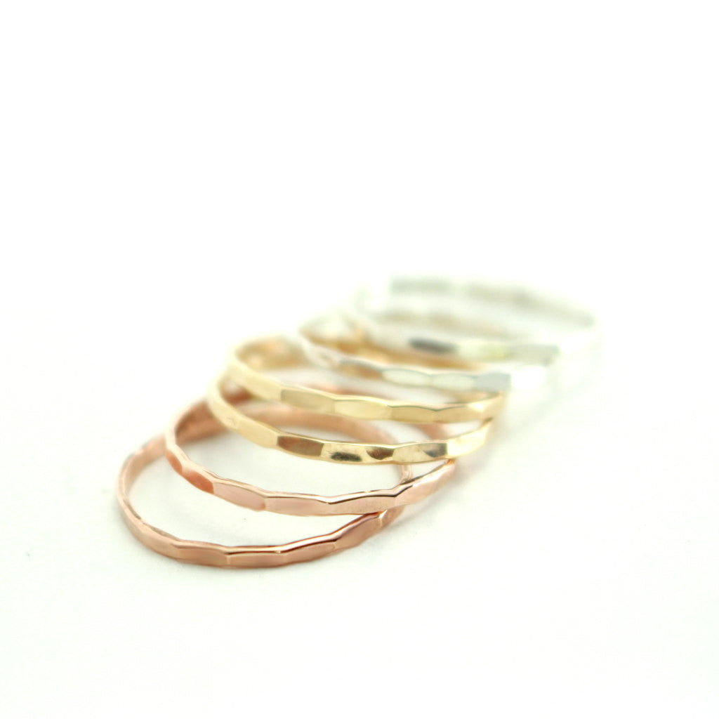 Custom Stack Rings - Gold Stack Rings - Sterling Silver Stacking Rings-Womens-LittleGreenRoomJewelry-LittleGreenRoomJewelry