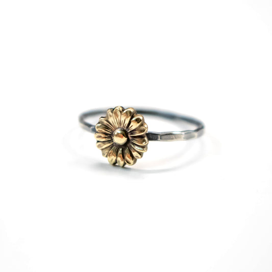 Sweet Boho Sunflower Stacking Ring-Womens-LitttleGreenRoomJewelry-LittleGreenRoomJewelry