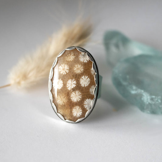 Fossil Coral Ring-Womens-LittleGreenRoomJewelry-LittleGreenRoomJewelry