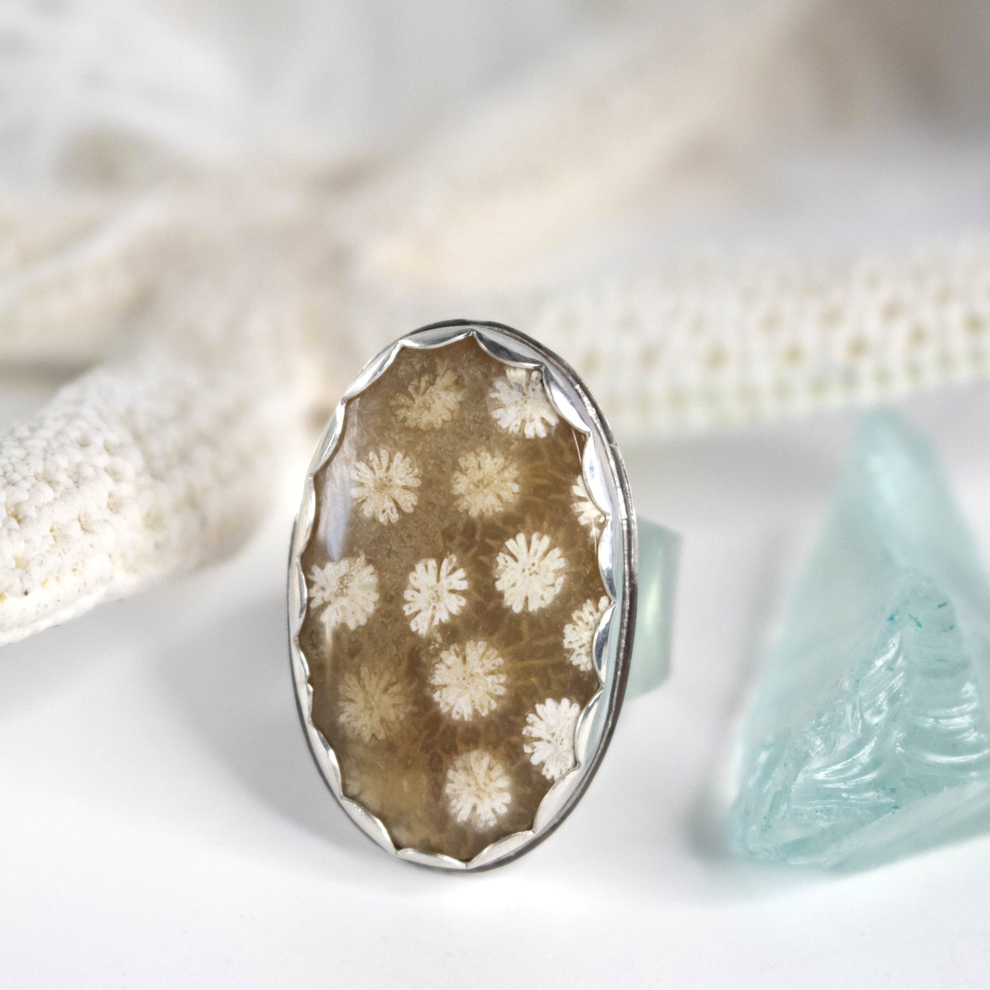 Fossil Coral Ring-Womens-LittleGreenRoomJewelry-LittleGreenRoomJewelry