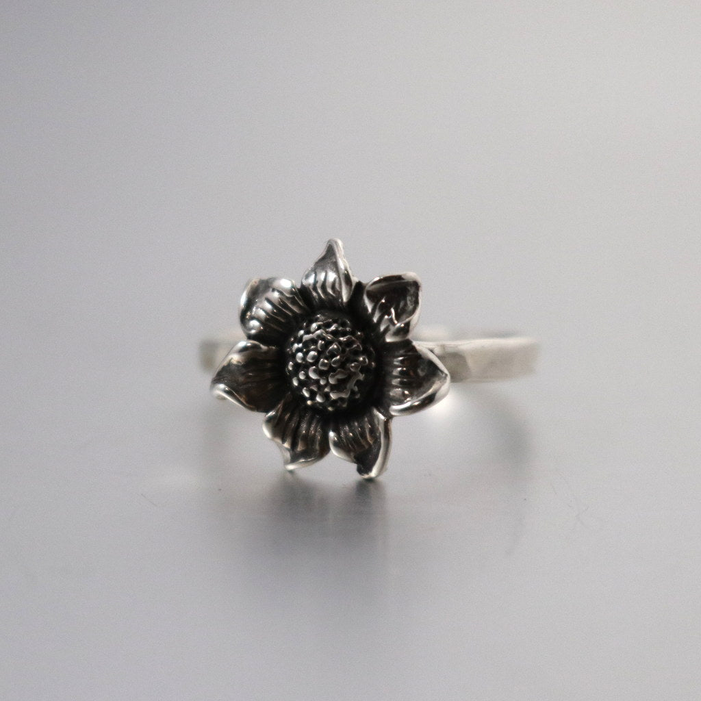 Sterling Silver Sunflower Ring-Womens-LittleGreenRoomJewelry-LittleGreenRoomJewelry