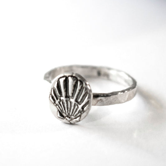 Sterling Silver Sea Shell Ring - Womens Shell Ring - Beach Ring-Womens-LittleGreenRoomJewelry-LittleGreenRoomJewelry