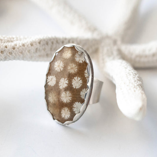 Fossil Coral Ring-Womens-LittleGreenRoomJewelry-LittleGreenRoomJewelry