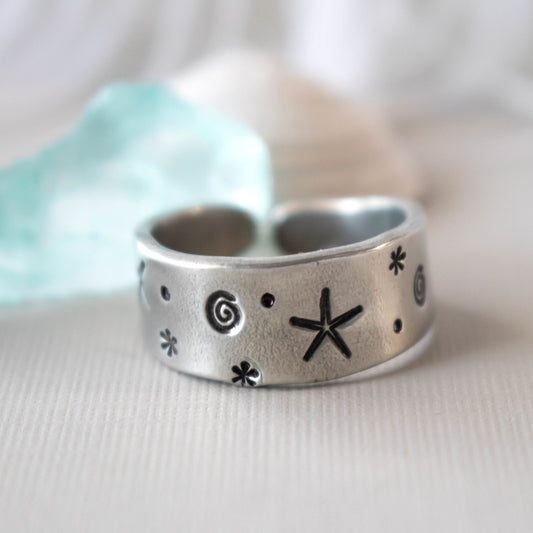 Starfish Kisses Adjustable Ring-Womens-LittleGreenRoomJewelry-LittleGreenRoomJewelry