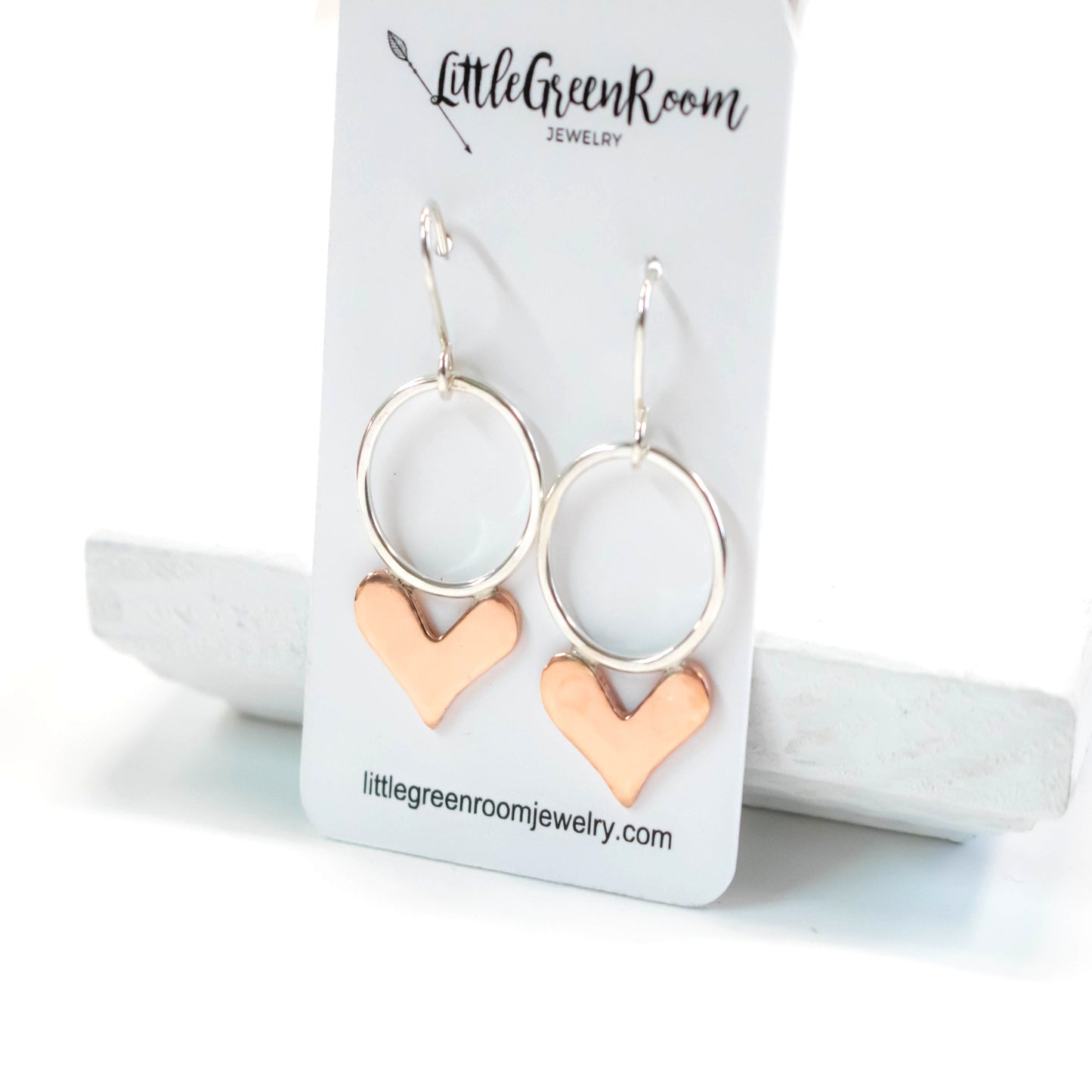 Copper Heart Hoop Earrings-Womens-LittleGreenRoomJewelry-LittleGreenRoomJewelry