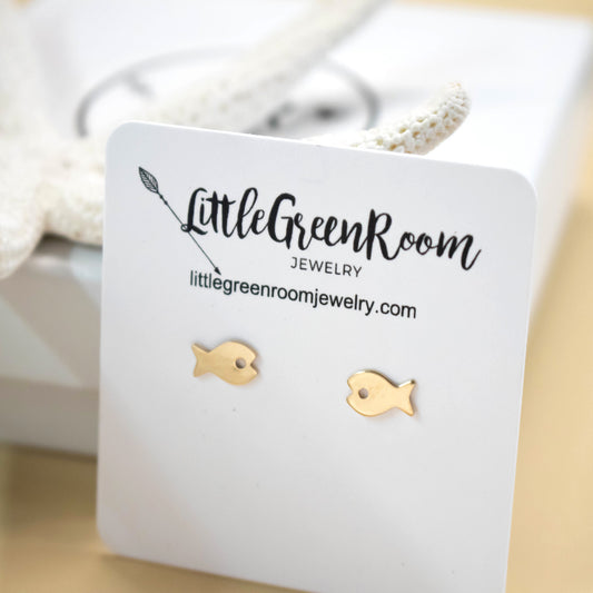 Little Goldfish Earrings-Womens-LittleGreenRoomJewelry-LittleGreenRoomJewelry