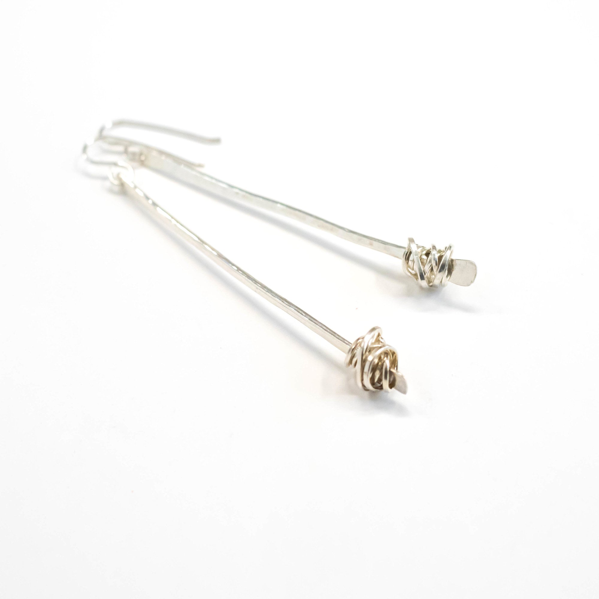 Sterling Wire Wrapped Stix Earrings-Womens-LittleGreenRoomJewelry-LittleGreenRoomJewelry