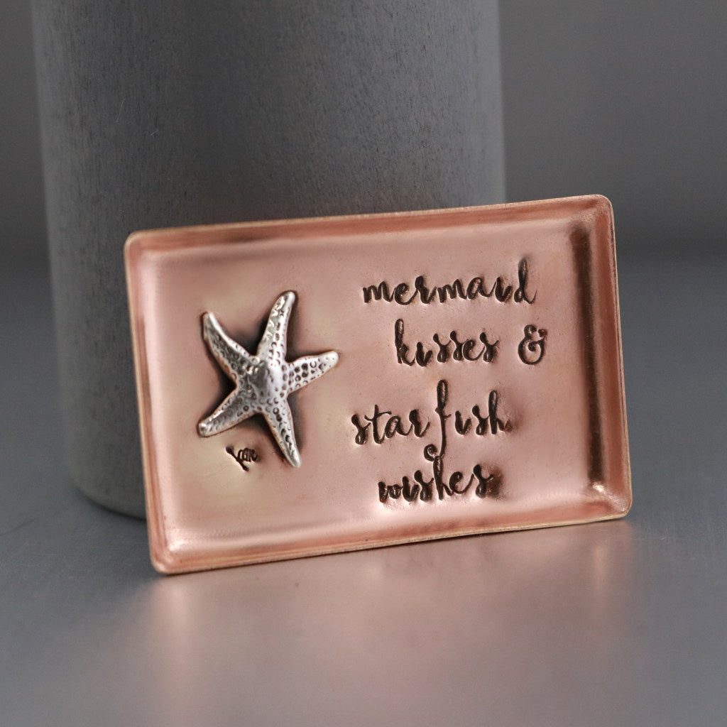 Starfish Wishes Copper Ring Holder-accessories-LittleGreenRoomJewelry-LittleGreenRoomJewelry