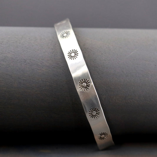 Sterling Silver Daisy Cuff Bracelet-Womens-LittleGreenRoomJewelry-LittleGreenRoomJewelry