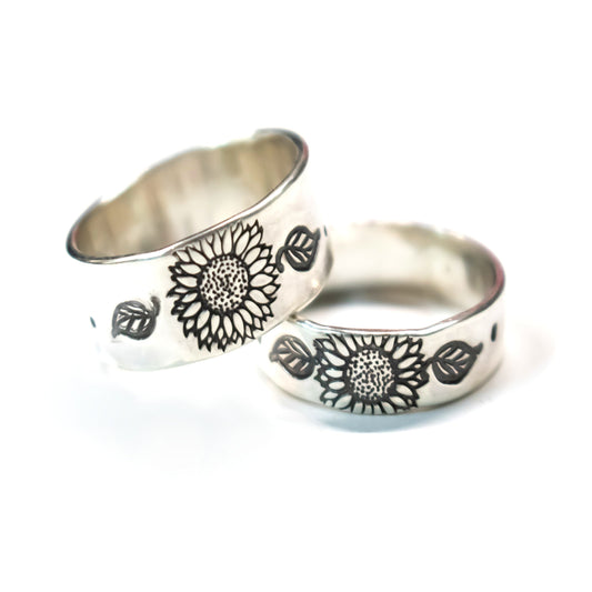 Sterling Artisan Wild Sunflower Ring-Womens-LittleGreenRoomJewelry-LittleGreenRoomJewelry