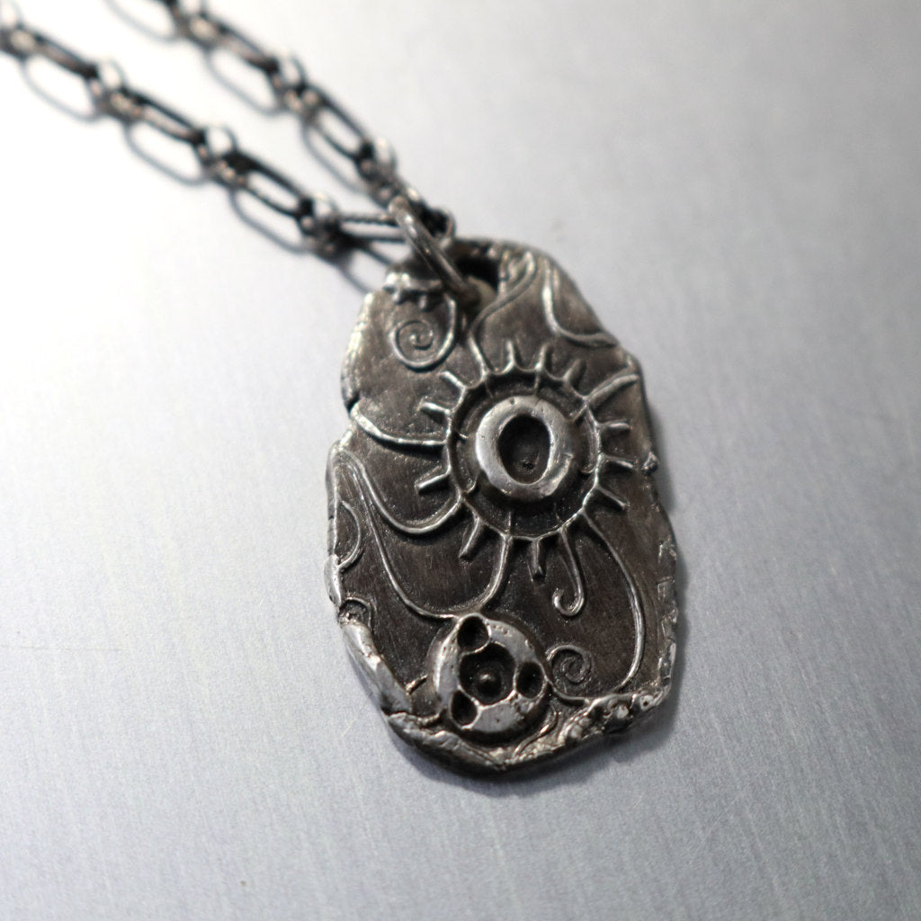 Steampunk Sterling Silver Necklace-Womens-LittleGreenRoomJewelry-LittleGreenRoomJewelry