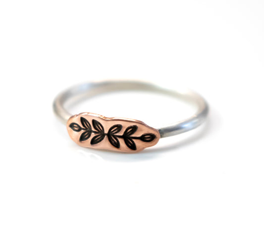 Copper Leaf Stacking Ring-Womens-LittleGreenRoomJewelry-LittleGreenRoomJewelry