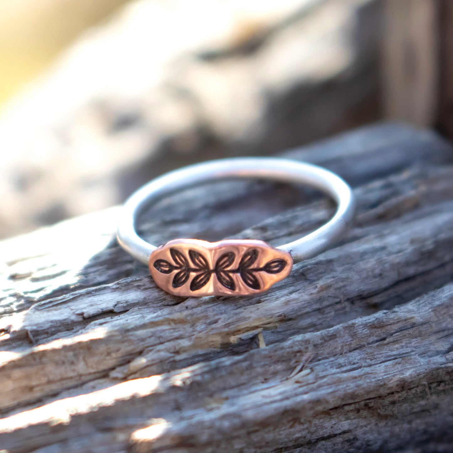 Copper Leaf Stacking Ring-Womens-LittleGreenRoomJewelry-LittleGreenRoomJewelry
