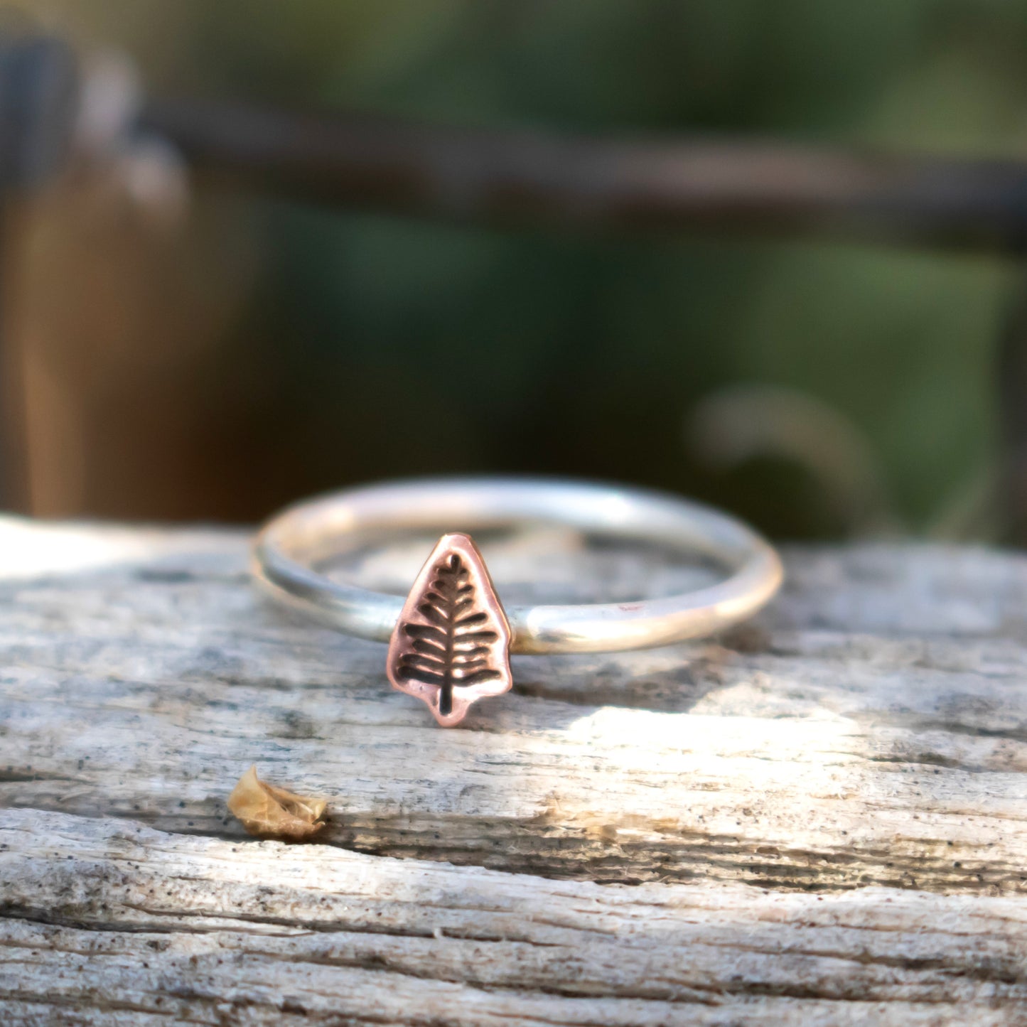 Little Copper Pine Tree Stack Ring-Womens-LittleGreenRoomJewelry-LittleGreenRoomJewelry