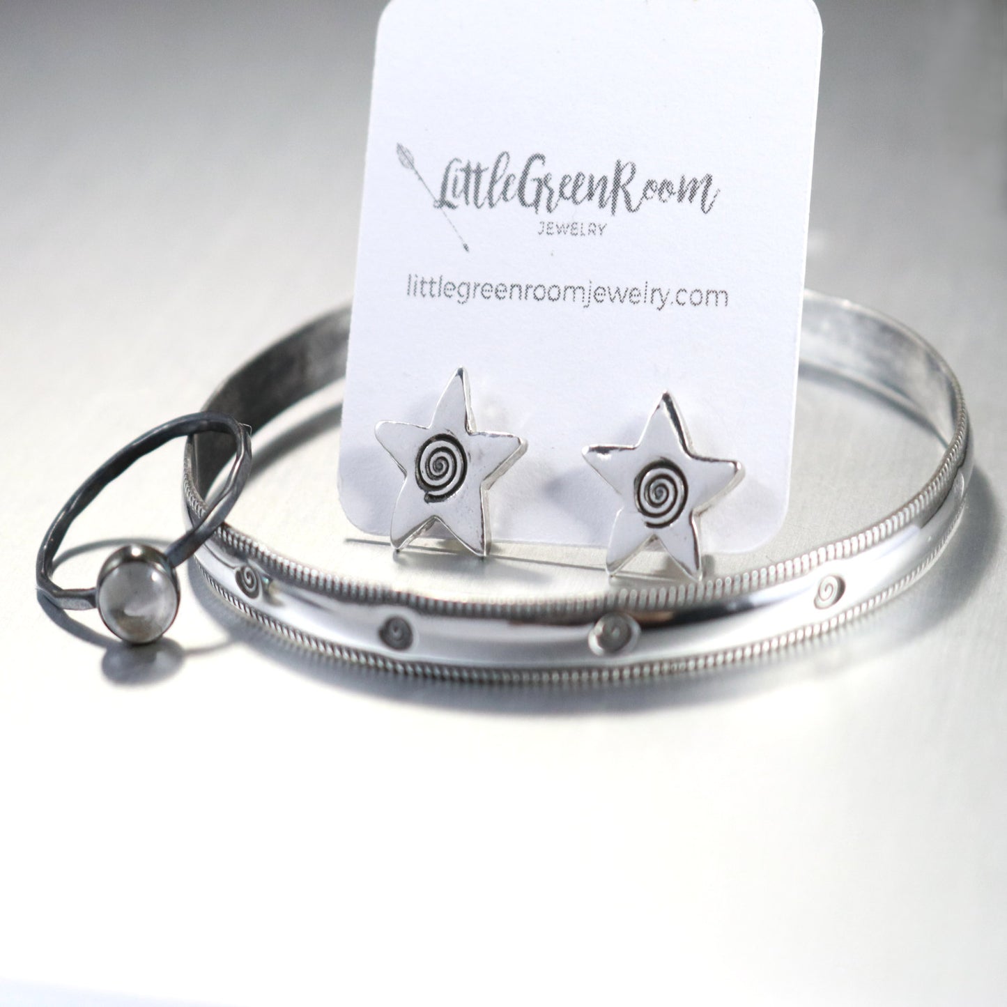 Sterling Silver Spiral Cuff Bracelet-Womens-LittleGreenRoomJewelry-LittleGreenRoomJewelry