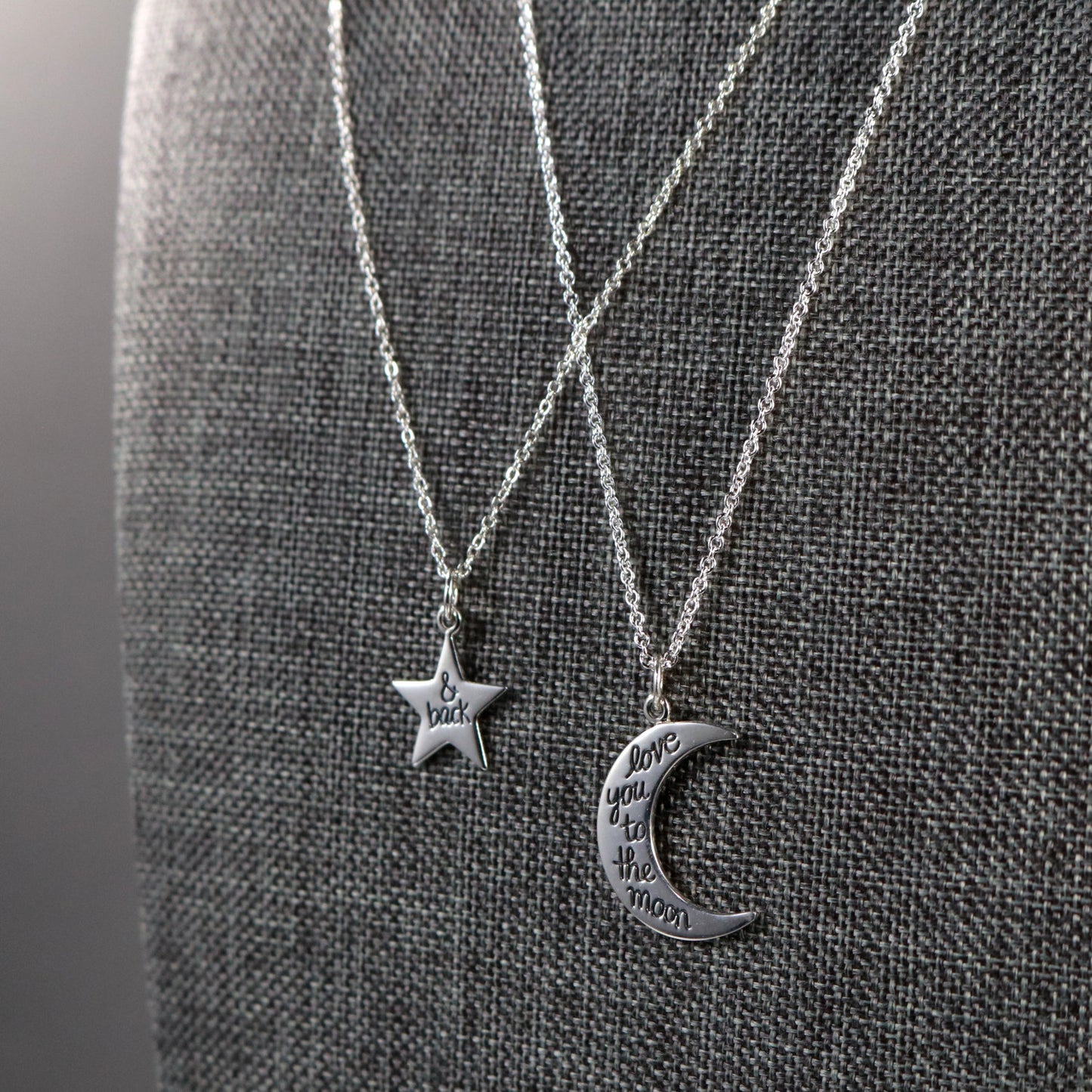 Love You To The Moon And Back Necklace Duo-Womens-LittleGreenRoomJewelry-LittleGreenRoomJewelry