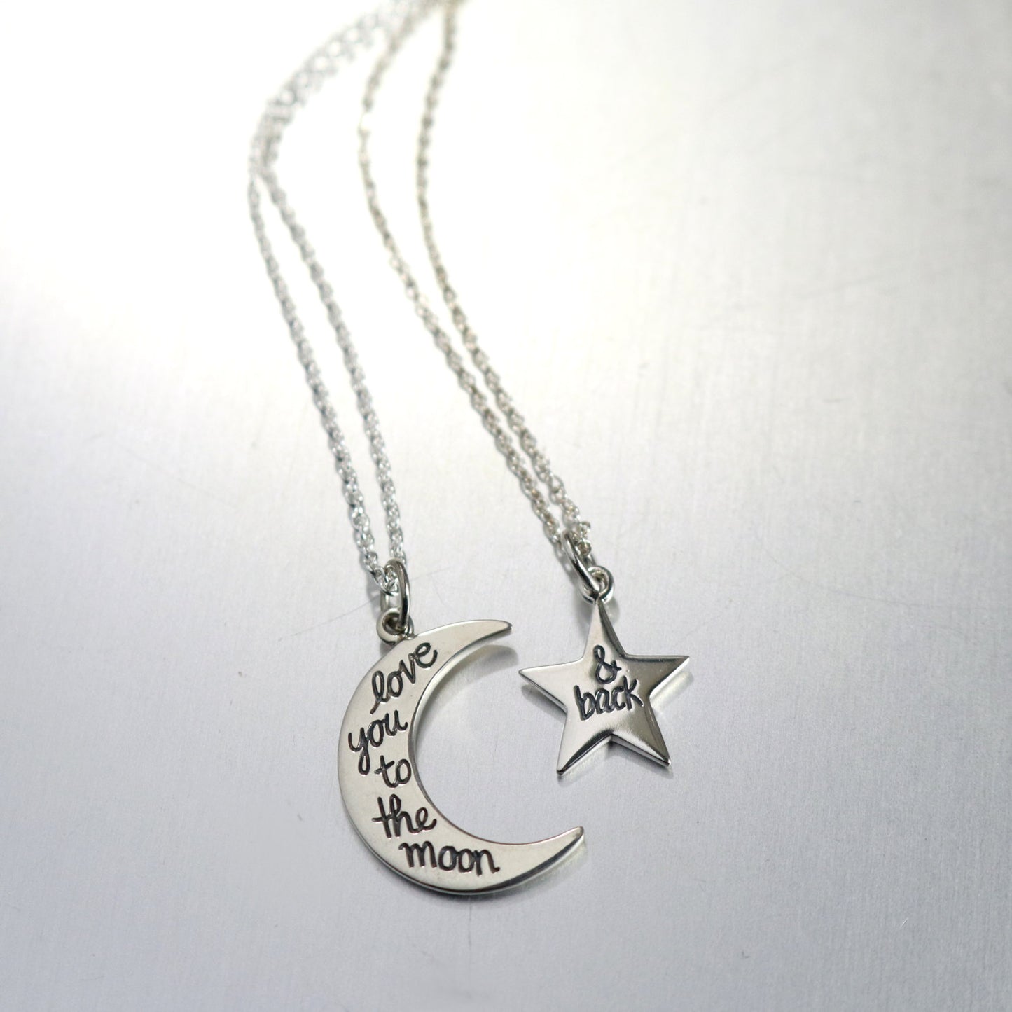 Love You To The Moon And Back Necklace Duo-Womens-LittleGreenRoomJewelry-LittleGreenRoomJewelry