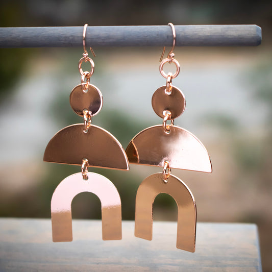 Rose Gold Boho Earrings-Womens-LittleGreenRoomJewelry-LittleGreenRoomJewelry