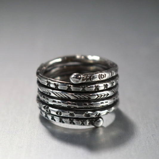 Modern Sterling Silver Spiral Ring-Womens-LittleGreenRoomJewelry-LittleGreenRoomJewelry