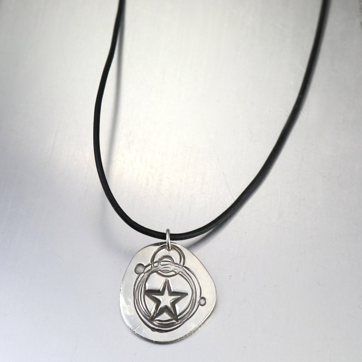 Texas Star Sterling Silver Pendant Necklace-Womens-LittleGreenRoomJewelry-LittleGreenRoomJewelry