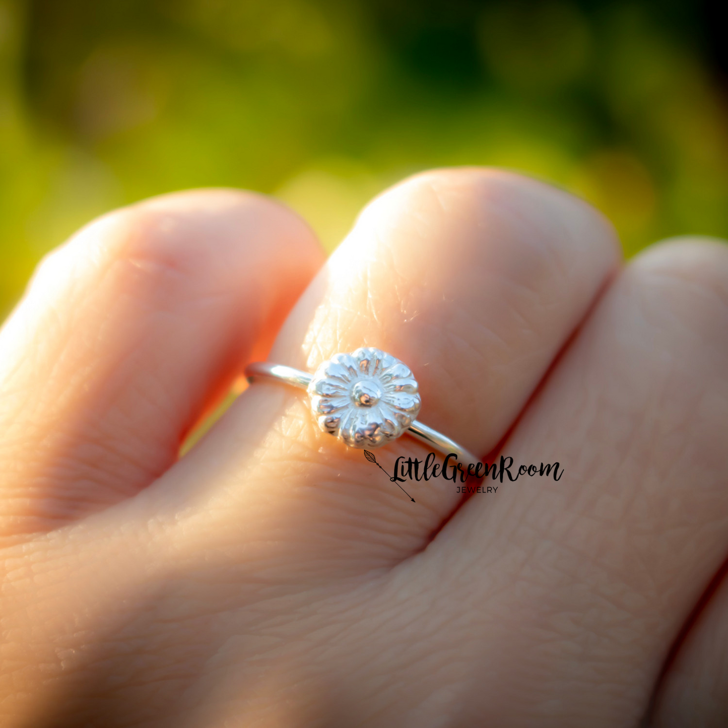 Beloved Sterling Silver Sunflower Ring-Womens-LittleGreenRoomJewelry-LittleGreenRoomJewelry