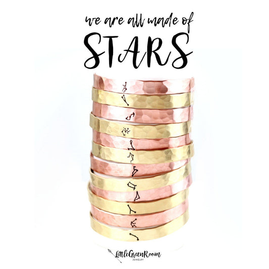 Zodiac Constellation Cuff Bracelet-Womens-LittleGreenRoomJewelry-LittleGreenRoomJewelry