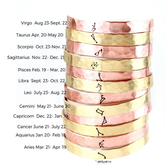 Zodiac Constellation Cuff Bracelet-Womens-LittleGreenRoomJewelry-LittleGreenRoomJewelry